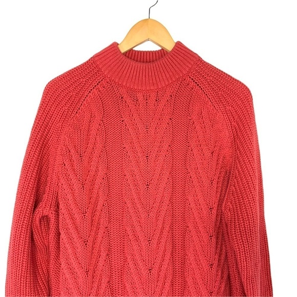 J Crew Womens Cable-knit Mock Neck Sweater Small Pink Chunky Long Sleeve AE987 - Picture 3 of 6